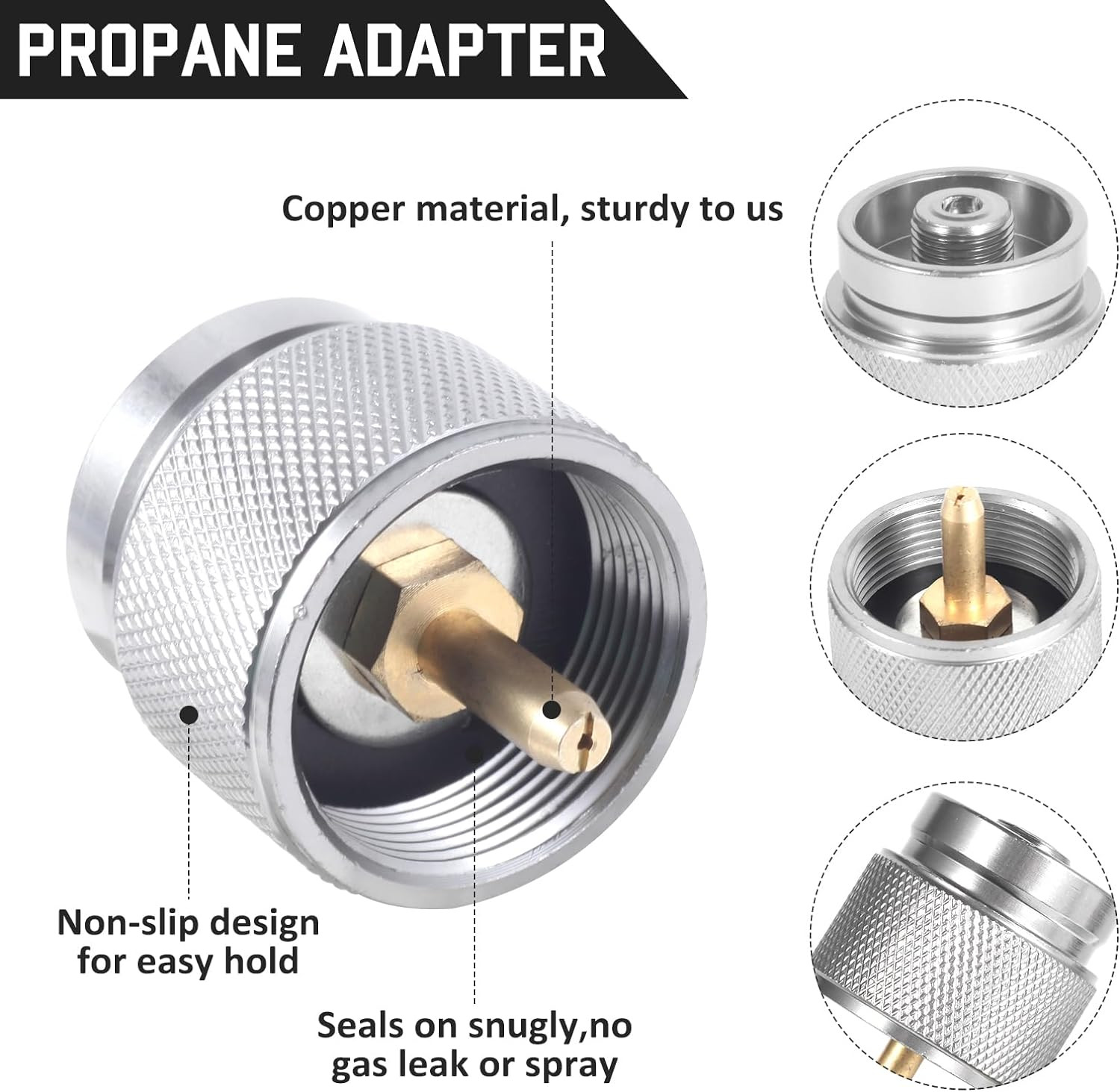 3-Piece Propane/Isobutane/Butane Refill Adapter Set - Camping Backpacking Stove 