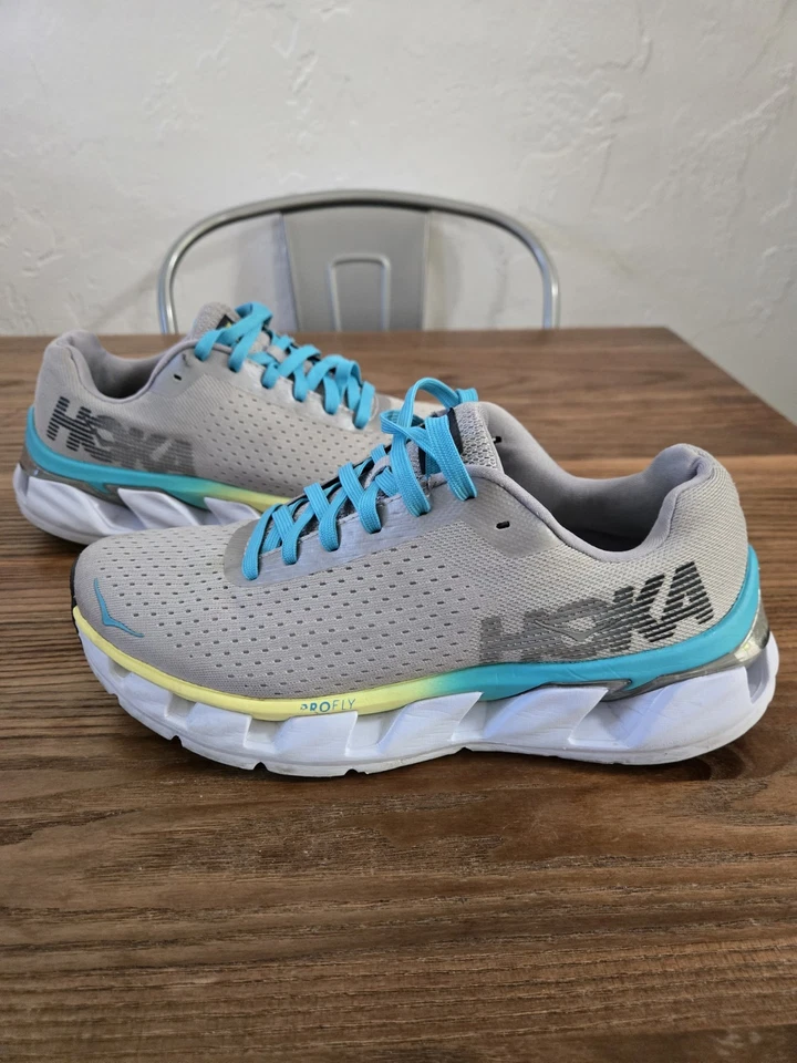 Zapatos para correr Hoka One One para mujer Elevon gris azul talla 8 faltan 1 plantillas Foto 2 de 4