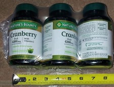 3PK Nature's Bounty Cranberry 25,200 mg w Vitamin C 3 x 250 Softgels EA 6/26 EXP