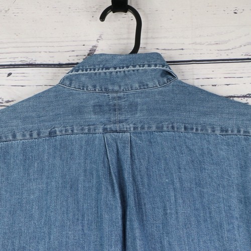 Polo Ralph Lauren Denim Chambray Shirt Mens L Button Up Western Colour Pony - Picture 6 of 12