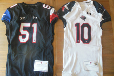 2014 TEXAS TECH RED RAIDERS #51 Player Issued ''Stars'' Football Jersey  50
