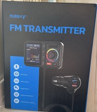 Nulaxy KM28 FM Transmitter Black Siri Google Assistant Bass Treble Booster