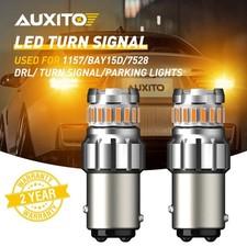 2x AUXITO 1157 P21/5W BAY15D LED Light Bulb Extremely Bright Amber Yellow 2400LM