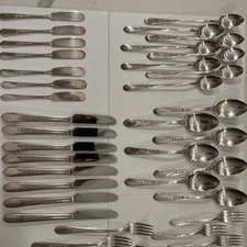 William Rogers Silver Plate Flatware Priscilla Lady Ann Service for 8: 64 pcs