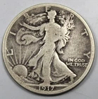 1917 S Reverse Walking Liberty Half Dollar - VG !!