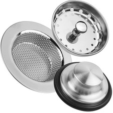 3 Pcs Kitchen Sink Stopper Strainer 3-In-1 Kitchen Sink Basket Disposal Stopper