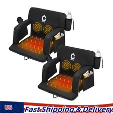 Set of 2 21" Heated Stadium Seats for Bleachers 3 Levels Heated w/Back Support