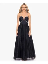 BLONDIE NITES Womens Spaghetti Strap Full-Length Prom Gown Dress