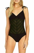 Robin Piccone 183013 Carly One-Piece Swimsuit SZ 4 Black