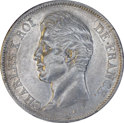 France 5 francs Charles X 1827 K (Bordeaux) 25,03g TTB+/SUP F311/7 Argent - Photo 1/2
