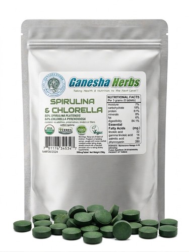 Organic CHLORELLA & SPIRULINA 50/50 mixed Tablets 4 Months Supply NO FILLERS!