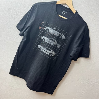 #ad #ad Banana Republic Men#x27;s T Shirt Medium Black Cars Graphic Tee Premium Wash $10.00