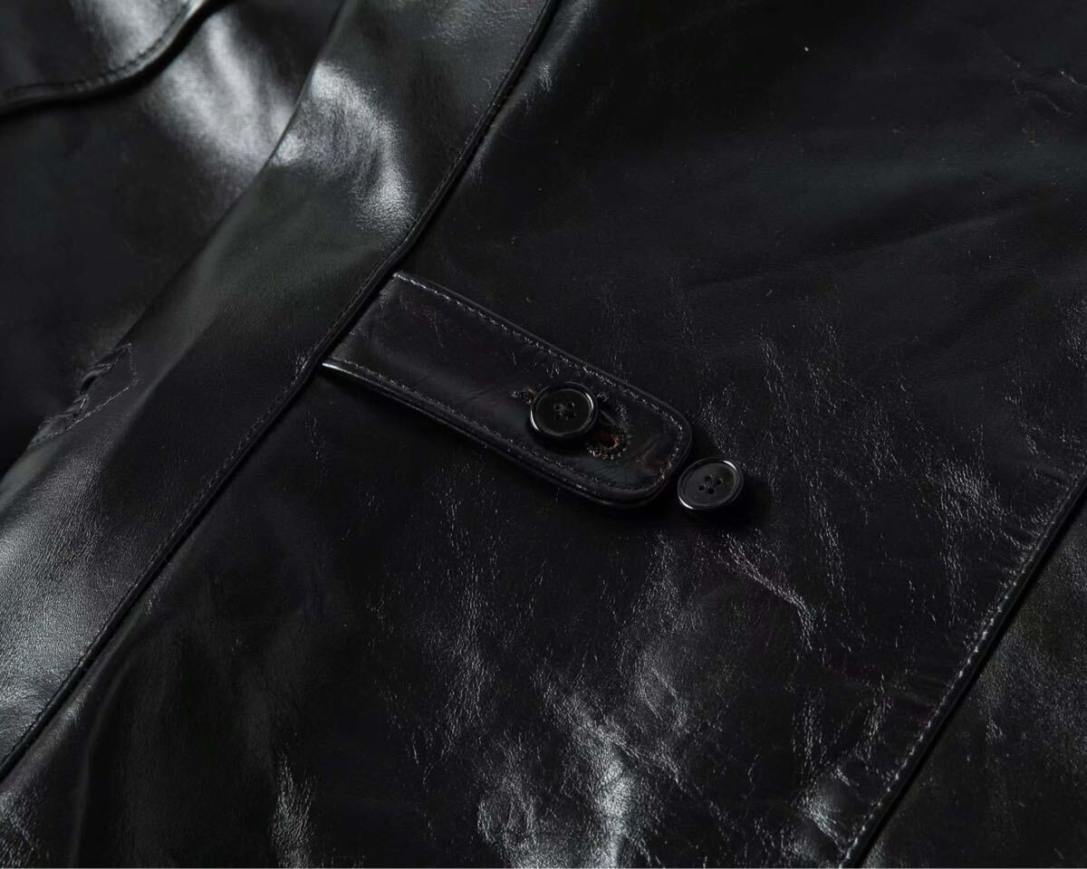 RRL Horsehide Leather Car Coat Brown 1900s Vintage Style L Men's