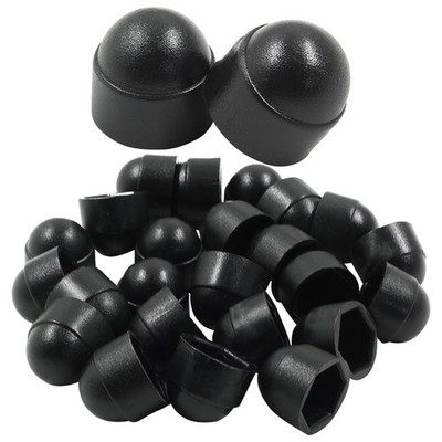 25PCS Hex Head Bolt Covers, Black Dome Bolt Nut Protective Caps, Acorn Hex Cap N