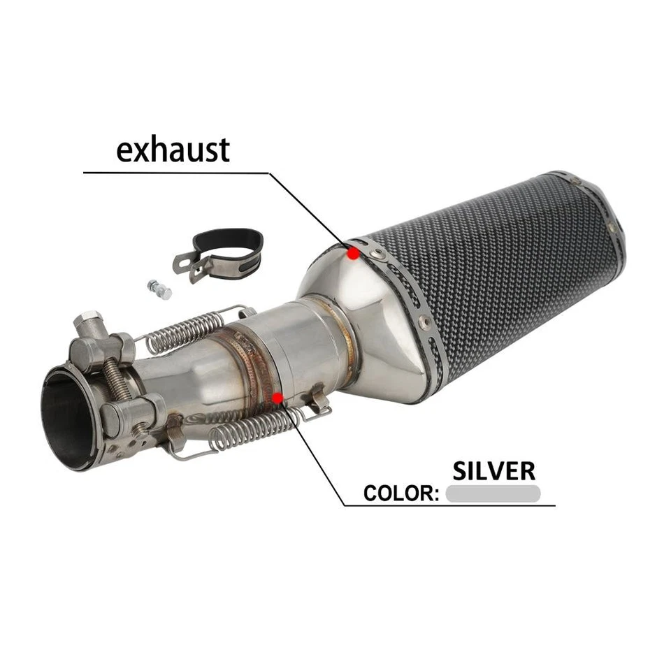 Motorcycle Slip On Exhaust Muffler For Ninja250 Ninja 300 2008-2017 Carbon Fiber - Image 2 of 4