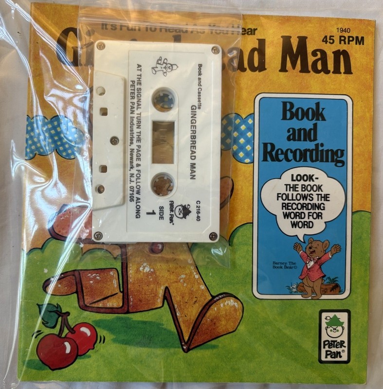 Vintage 1981 Gingerbread Man Book with Read Along Tape