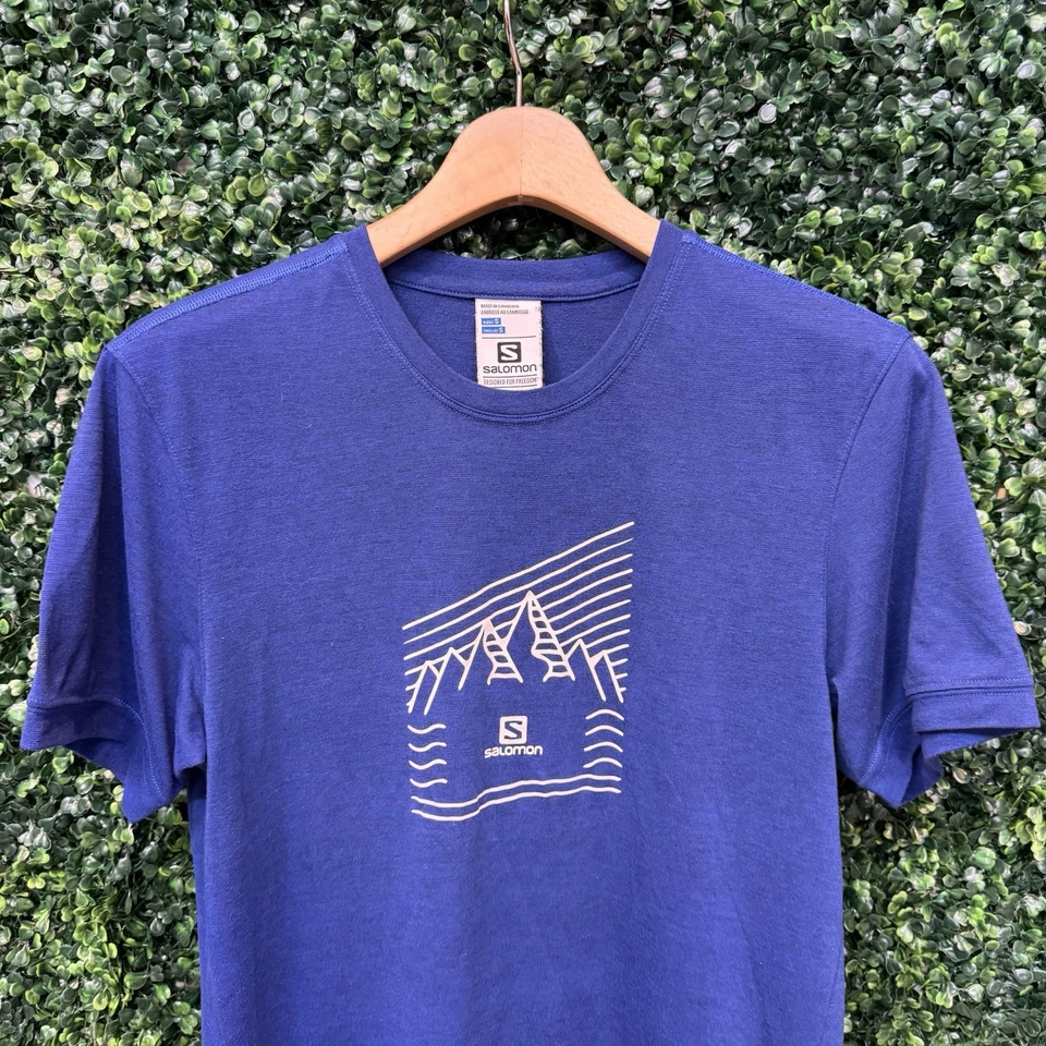 Camiseta gráfica Salomon Explore para hombre talla pequeña usada limpia Foto 2 de 4