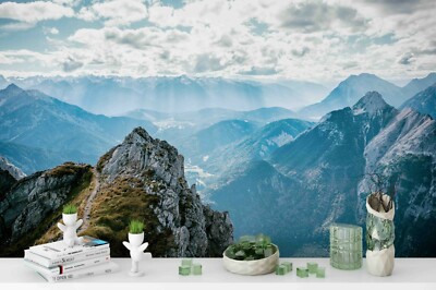 3D Cloud Sky Mountain Landscape Self-adhesive Removable Wallpaper Murals Wall