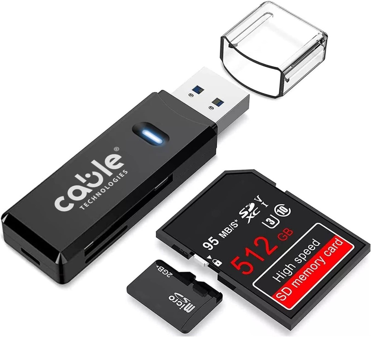 Lettore Di Schede Micro SD, Adattatore USB 3.0 Memoria Con Portachiavi - Support - Foto 4