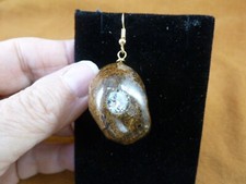 PP2-1 Real MOOSE POOP Clear rhinestone doo gold 1 single earring WEIRD poo doo
