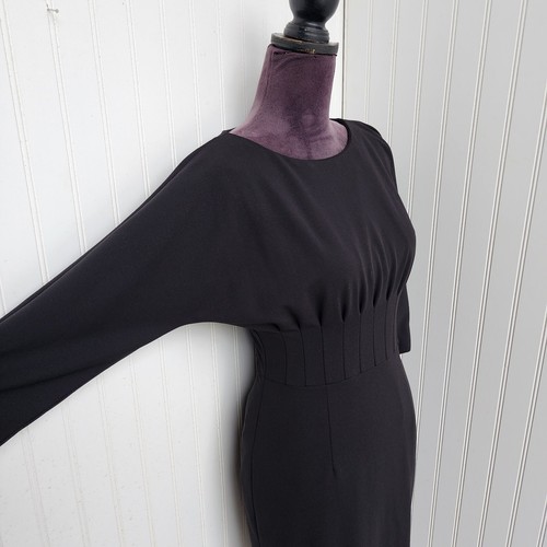 Antonio Melani Stretch Womens Black Lined Pintuck Pencil Carrier Dress Sz 2 - Picture 5 of 16