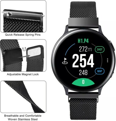 20mm / 22mm Stainless Steel Magnetic Mesh Sport Loop Watchband Samsung Galaxy