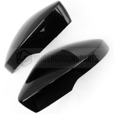 FOR VW T-ROC T-CROSS GLOSS BLACK DOOR WING MIRROR COVERS CAPS PAIR LEFT & RIGHT