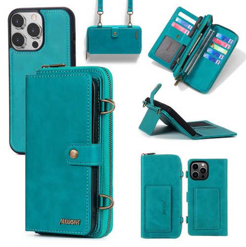 Removable Leather Zipper Crossbody Card Flip Wallet Women Detachable Phone Case - Picture 15 of 16