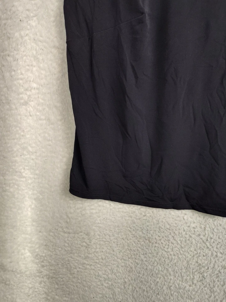 Camiseta de mujer NY Collection 2X negra mezcla de polietileno sin mangas calce informal camisola Foto 4 de 4