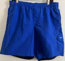 Nike Men's Royal Blue Swim Trunks Shorts Blue Mesh Lined Drawstring Pockets Sz L