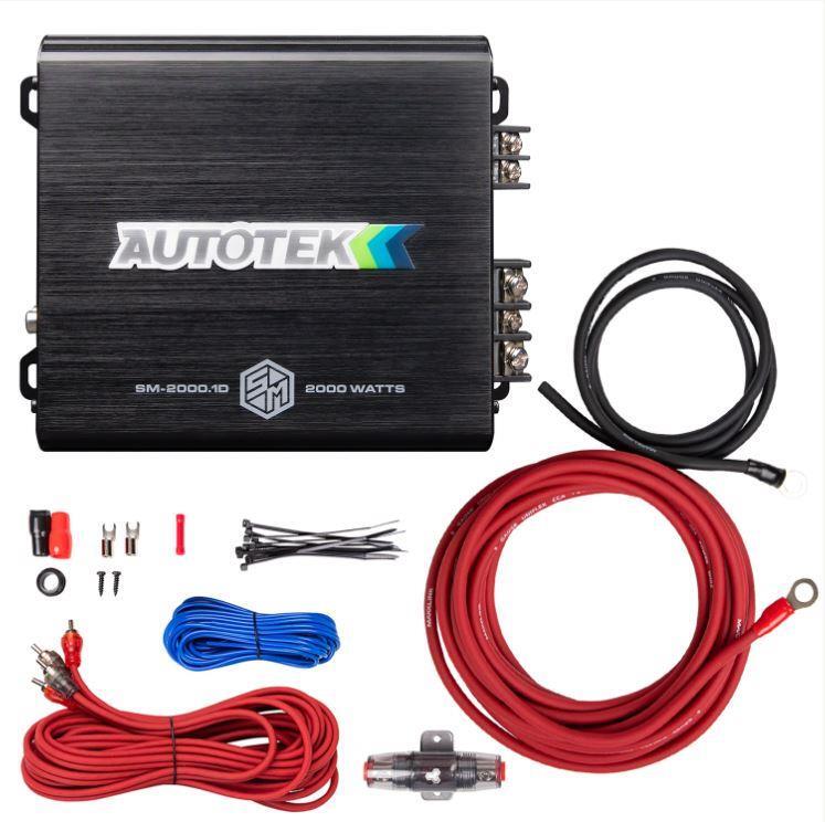 Autotek Street Machine 2000W Mono Block Amp &amp; MAXXLINK 8 Gauge Amp 