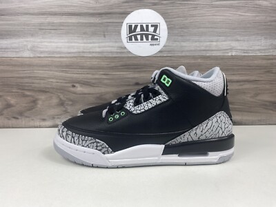 Nike Air Jordan 3 Retro 'Green Glow' Black Wolf Grey GS DM0967-031