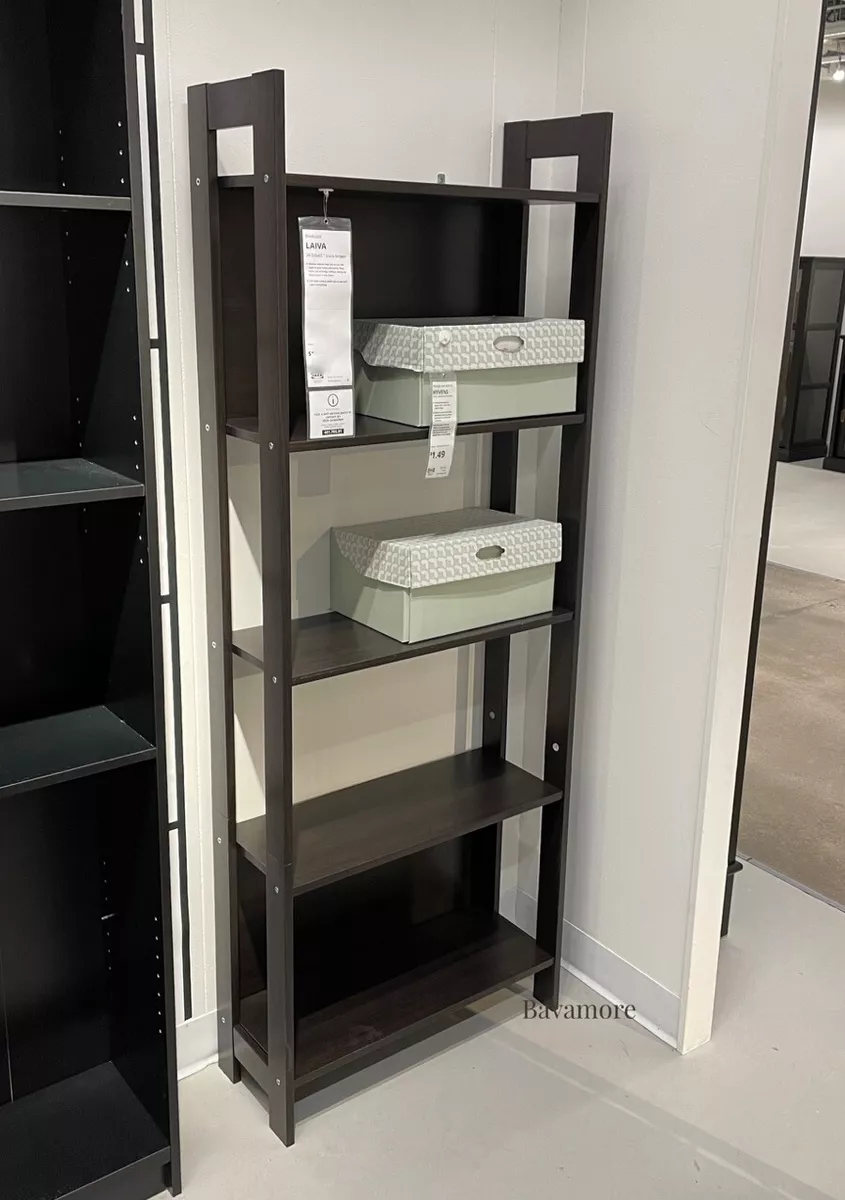 Ikea laiva bookcase shelving unit cabinet black online brown