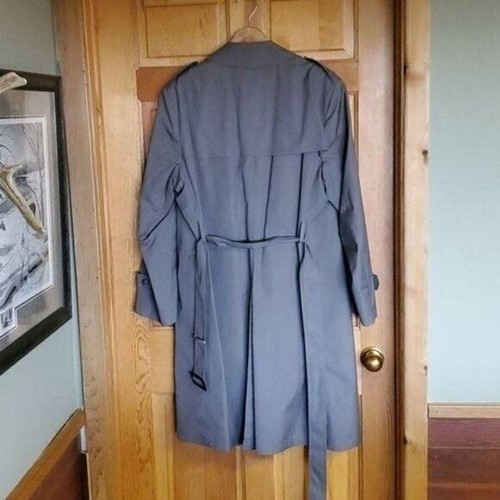 Botany Vintage Sz. 42R Borg Luxury Deep Piled Liner Trench Gray Coat - Picture 5 of 13