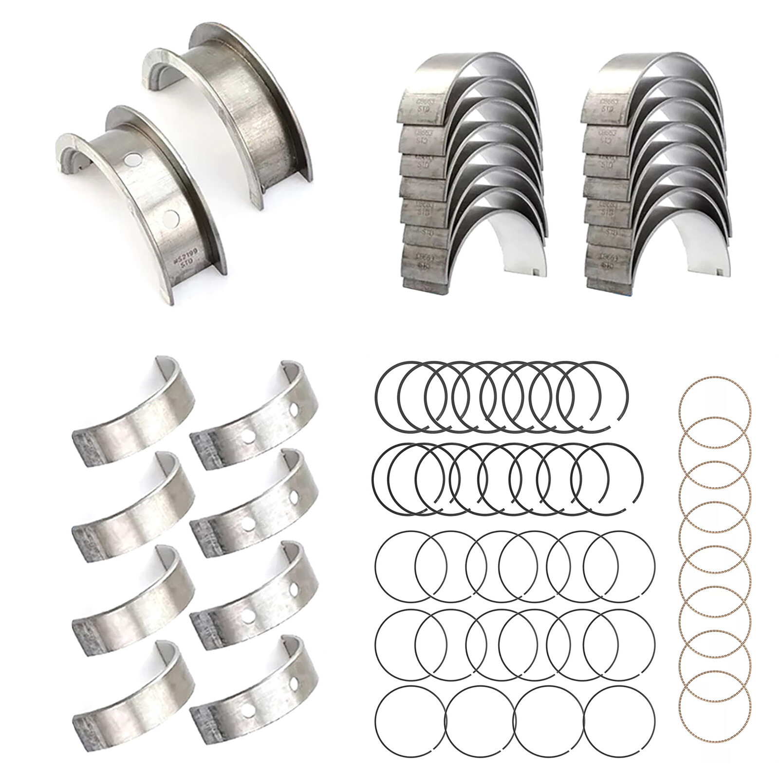 Easy Install Main Rod Bearings with Piston Rings for 99-16 Chevy GM LS Engines