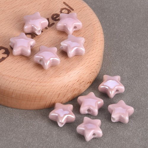 10pcs Star Shape 14mm Glossy Shiny Handmade Ceramci Porcelain Loose Beads - Picture 19 of 21