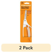  2 pack Fiskars 8" Bent Scissors with Premier Easy Action, in White