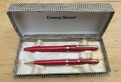 New Vintage NOS Conway Stewart 57 Fountain Pen  & Pencil MEDIUM 14K Nib