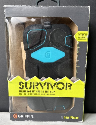 Étui Griffin Survivor iPhone 5 iPhone 5s iPhone SE avec clip ceinture étui - Bleu - Photo 1/4