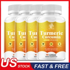 1-4PCS Turmeric Curcumin 2000mg Ginger Black Pepper BioPerine Dietary Supplement