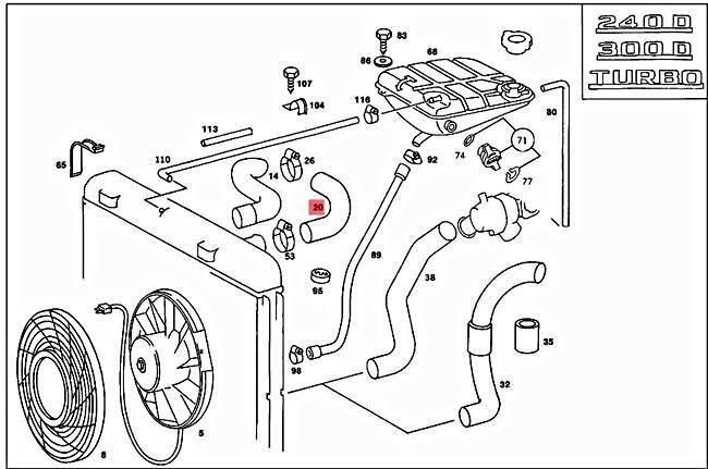 Genuine MERCEDES S123 W123 Sedan Wagon Coolant Hose 1235010182 | eBay 