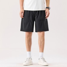 Hommes Coupe Ample Short Extérieur Décontracté Taille Élastique Demi Pantalon L