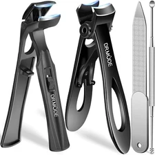 Heavy Duty Toenail Clippers for Thick Nails – Angled Head, Long Handle, Wide Jaw