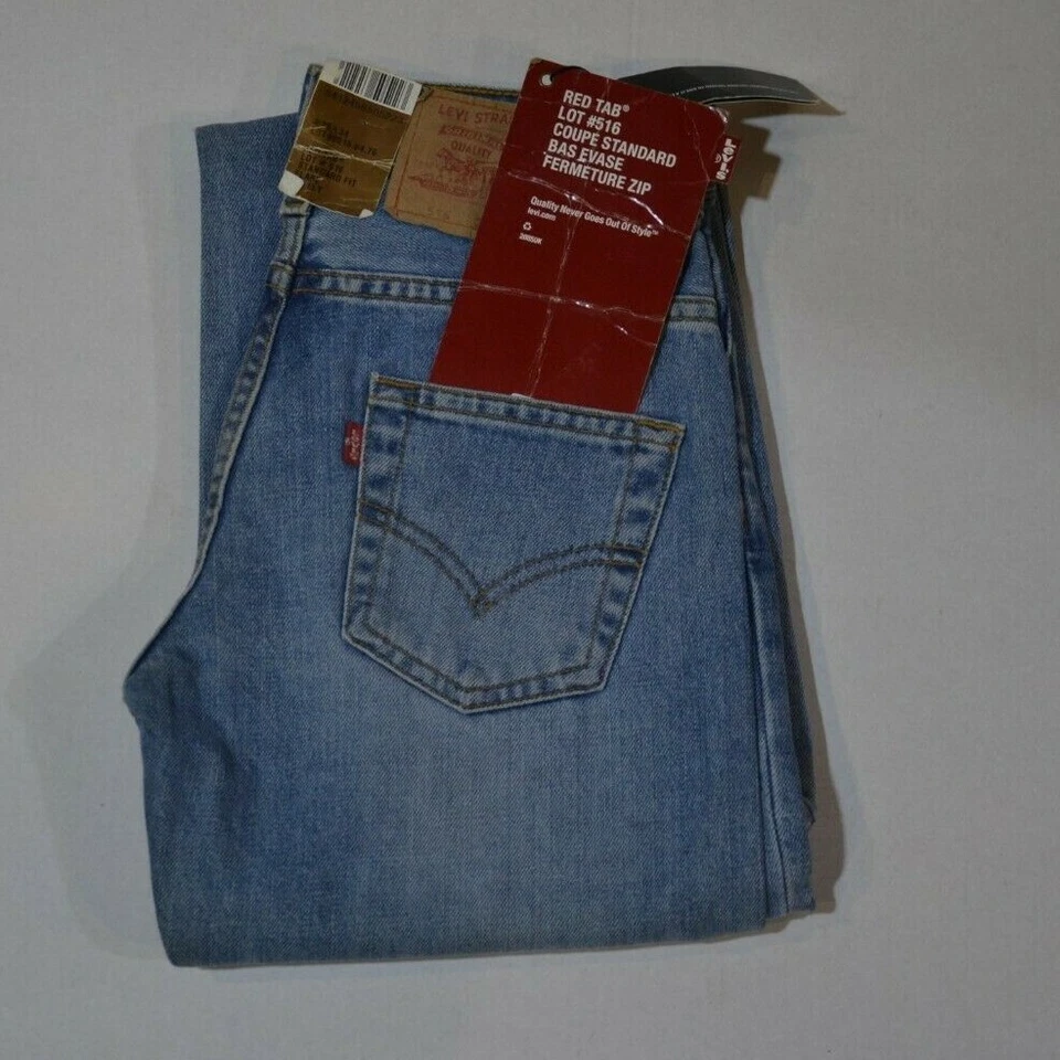 Jeans Levi's 516.04.76 modello zampa, chiusura cerniera,modello vintage chiaro  - Immagine 2 di 2