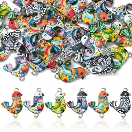 50Pcs Bird Links Connector Flying Dangle Charm for Craft Jewelry Making Pendant