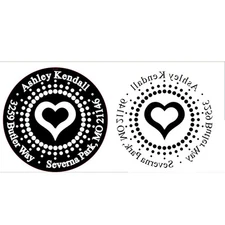 Trodat Hand Held Embosser for Address with big heart design in middle