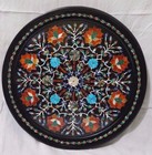 35.6cm x Schwarz Marmor Platte Inlay Arbeit Pietra Dura Heim Dekor Und Geschenk