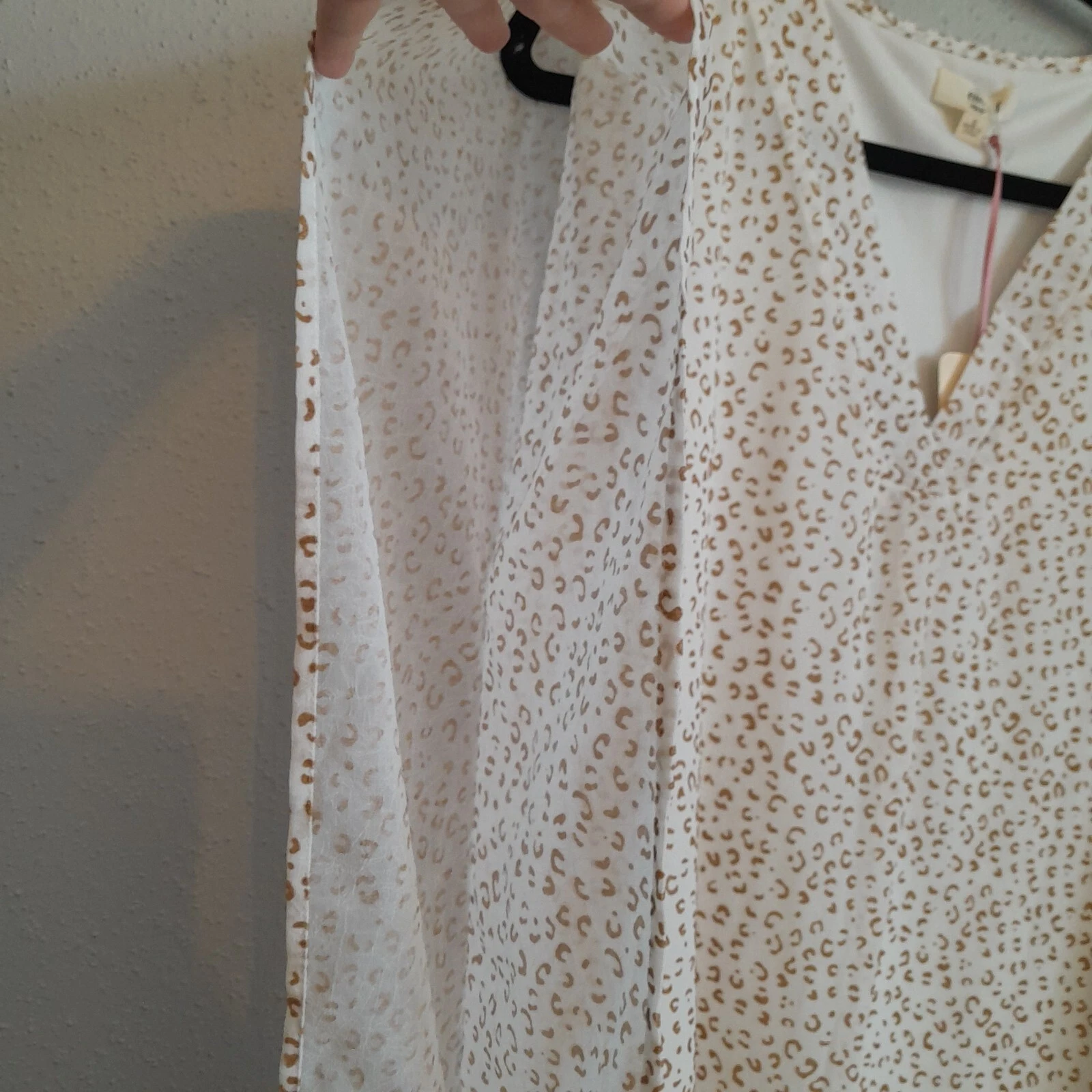 OFF WHITE Abito Entro Top Off bianco testurizzato leopardato stampa goffrata manica kimono taglia S