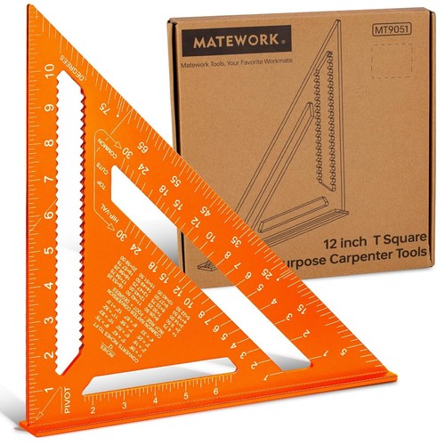 12 Inch Aluminum Carpenter Square for Woodworking Angle Measuring - Picture 9 of 9