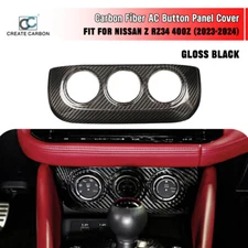 1pcs Dry Carbon Fiber A/C Button Panel Cover For Nissan Z RZ34 Fairlady Z 2023+